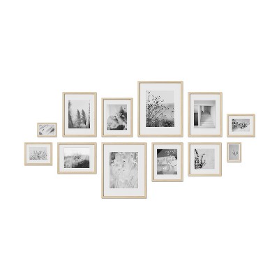 Haus and Hues Oxford Gallery Wall Frame Set with Real Glass and Mat