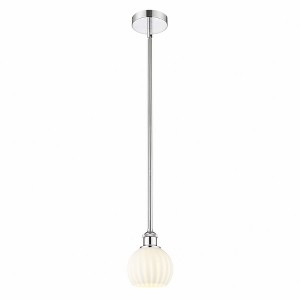 White Venetian - 1 Light Stem Hung Mini Pendant In Modern Style-7.5 Inches Tall and 6 Inches Wide - 1 of 1