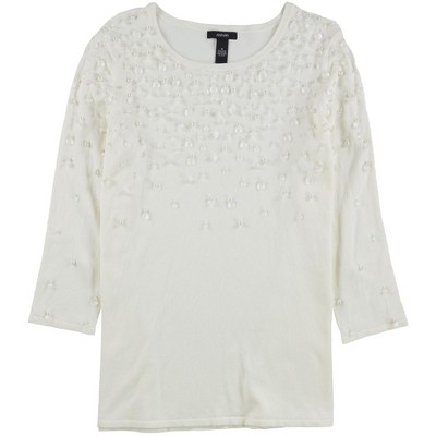 Alfani Womens Embellished Pullover Sweater