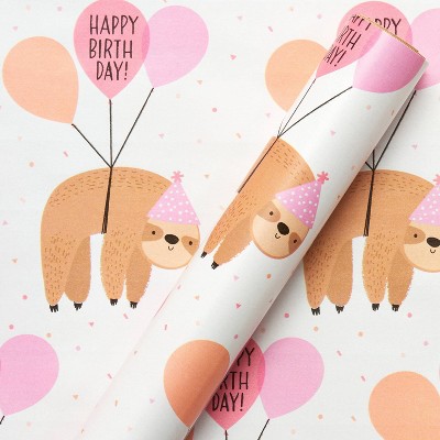 Birthday Sloths Wrapping Paper - Spritz™