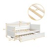 NicBex Twin Size Day Bed with Trundle Wooden Daybed Frame Trundle Bed Twin with Curved Backrest for Living Rooms - 2 of 4