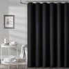 Black Fabric Shower Curtain Linen Textured Heavy Duty Washable Rust Resistant Hotel Spa Luxury Bath Curtain 72x72 - 2 of 4