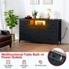 8-Drawer LED Dresser TV Stand with Power Outlet for 55'' TV - Wide Storage Chest for Bedroom, Living Room & Entryway, Wood Top Console Table - 4 of 4