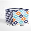 Bacati - Liam Aztec Design Hedgehog Aqua/Orange/Navy Storage Box Large - 4 of 4