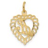 Black Bow Jewelry 14k Yellow Gold, Grace Collection, Satin Heart Initial A Pendant, 15mm - 3 of 4