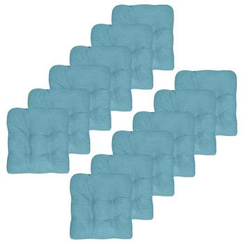 Fluffy Memory Foam Non Slip Chair Cushion Pad 6 Pack - Navy