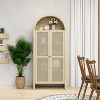 70.28" Tall Arched Kitchen Pantry Cabinet with Rattan Doors, 2 Adjustable Shelves & Anti-Tip Kit – Modern Storage Cabinet for Kitchen-- Frevyn - 2 of 4