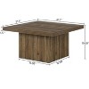 Gulches 31.5-Inch Square Coffee Table (Brown) Vintage Mid-Century Modern Engineered Wood Center/Cocktail Table for Living Room - 4 of 4