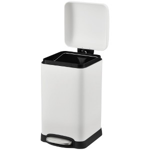 3.2 Gallon Step On Trash Can, Rectangular Stainless Steel Trash Can, Durable Kitchen Bathroom Bin, Modern Garbage Can, Metal Waste Basket - 1 of 4