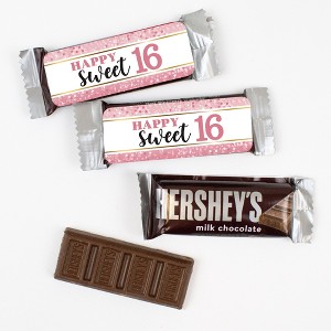 44 Pcs Bulk Sweet 16 Birthday Candy Hershey's Snack Size Chocolate Bar Party Favors (19.8 oz, Approx. 44 Pcs) - Rose Gold - 1 of 4