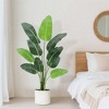 Fake Banana Tree Plant with Pot - Artificial Tree Bird of Paradise, Faux Plant for Home ＆Office Decoration - 3 of 4
