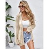 Women Crochet Lightweight Summer Cardigans Cover Up Open Front Long Sleeve - 2 of 4