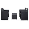 vidaXL 4 Piece Patio Lounge Set with Cushions Poly Rattan Black - 3 of 4