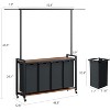 Laundry Sorter Cart with Hanging Rack and Utility Shelf, 2-Section Rolling Laundry Hamper with Lockable Wheels, Laundry Basket Organizer - 2 of 4