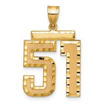 Black Bow Jewelry 14k Yellow Gold, Varsity Collection, Large D/C Pendant Number 51
