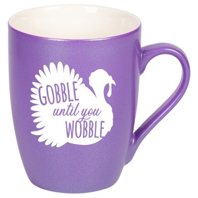 Elanze Designs Gobble Until You Wobble Passion Purple 10 ounce New Bone China Coffee Cup Mug