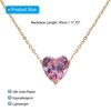 Unique Bargains Women's Birthstone Cubic Zirconia 18K Gold Plated Heart Necklace 17.7" - 2 of 4