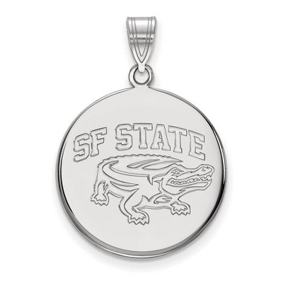 Black Bow Jewelry 10k White Gold San Francisco State Gators NCAA Large Pendant