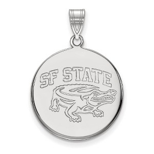 Black Bow Jewelry 10k White Gold San Francisco State Gators NCAA Large Pendant - 1 of 3