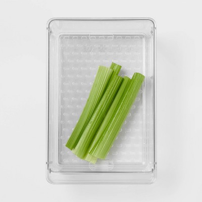 Produce Fridge Bin with Lid - Brightroom™: Clear Refrigerator Organizer, Kitchen Storage, 10.5 Depth