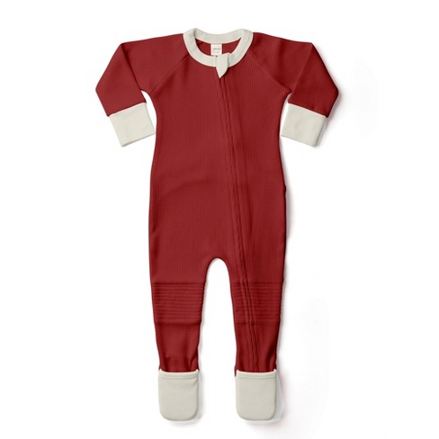 Goumikids Thermal Organic Cotton Zipper Jumpsuit - Cocoa + Cream 6