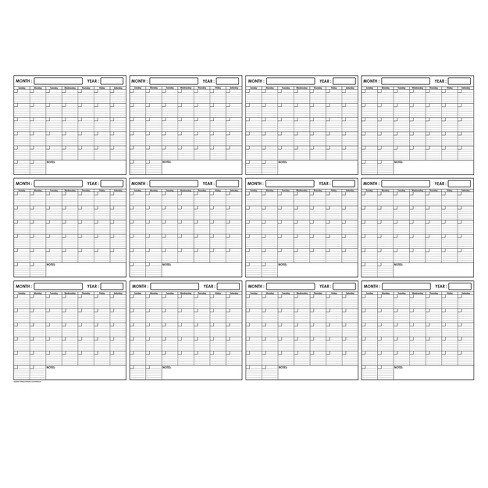 Dry Erase Monthly Wall Calendar