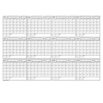 Undated 12-Month Blank Wet and Dry Erase Laminated Horizontal Wall Calendar 36" x 48" - SwiftGlimpse