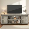 Coucheta 70'' Farmhouse TV Stand with Sliding Barn Doors & Power Outlets, Adjustable Shelves for 65/70/80 Inch TVs, Media Console - 3 of 4