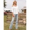 INSPIRE CHIC Women's Asymmetrical Sweetheart Neck Off One Shoulder 3/4 Sleeve Office Blouses - 4 of 4