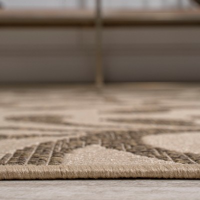 Classic Vine Pattern Brown/Beige 3' x 5' Synthetic Outdoor Rug