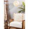 20"x20" Oversize Chunky Tassel Design Square Throw Pillow Cover Natural - Saro Lifestyle: Cotton, Zipper Closure, Machine Washable - 3 of 3