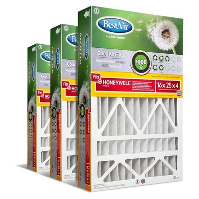 BestAir 3pk Honeywell 16X25X4 Replacement Air Furnace Filter Merv 8