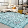 Boho Vintage Floral Rug Stain Resistant Low Pile Non Slip Soft Thin Carpet For Bedroom Room Kids Playroom Office Decor Indoor Carpet - 2 of 4