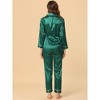 Allegra K Women's Satin Button Down Sleepshirt with Pants Sleepwear Pajama Set - 4 of 4