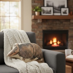 Armadillo Fun-Shaped Cotton Pillow by Manual Woodworkers and Weavers - 1 of 3