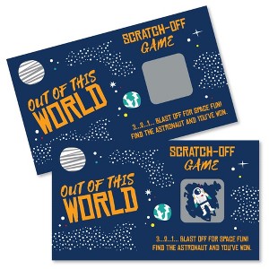 Big Dot of Happiness Blast Off to Outer Space - Rocket Ship Baby Shower or Birthday Party Game Scratch Off Cards - 22 Count - 1 of 4