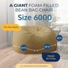 Ultimate Sack 6ft Bean Bag Chair, Oversized Comfortable Indoor Floor Lounger, Giant Foam-Filled Furniture for Relaxing, Camel Suede - 3 of 4