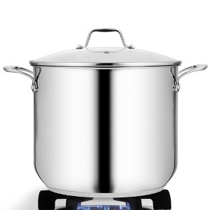 NutriChef 12-Quart Stainless Steel Stock Pot - 18/8 Food Grade Steel Heavy Duty - 1 of 4