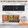 Commercial Food Warmer, Electric Bain Marie – 3-Pan 24Qt Capacity, 1500W with Tempered Glass Cover, Adjustable Temp 86-185°F - 4 of 4