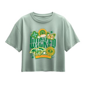 Girls' - Wicked - Wicked Oz Stickers Short Sleeve Boxy Graphic T-Shirt - 1 of 1