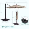 Sonkuki 10×10FT Outdoor Solar LED Cantilever Patio Umbrella w/Base and Aluminium Pole, 360° Rotation and Infinite Canopy Angle Adjustment - image 3 of 4