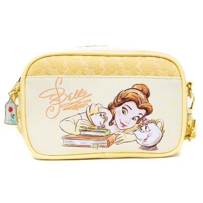 Disney Bag, Crossbody, Beauty and the Beast Belle Chip Mrs Potts and Beast Pose, Vegan Leather