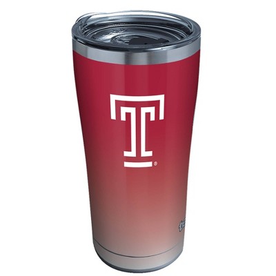 NCAA Temple Owls 20oz Ombre Stainless Steel Tumbler with Lid