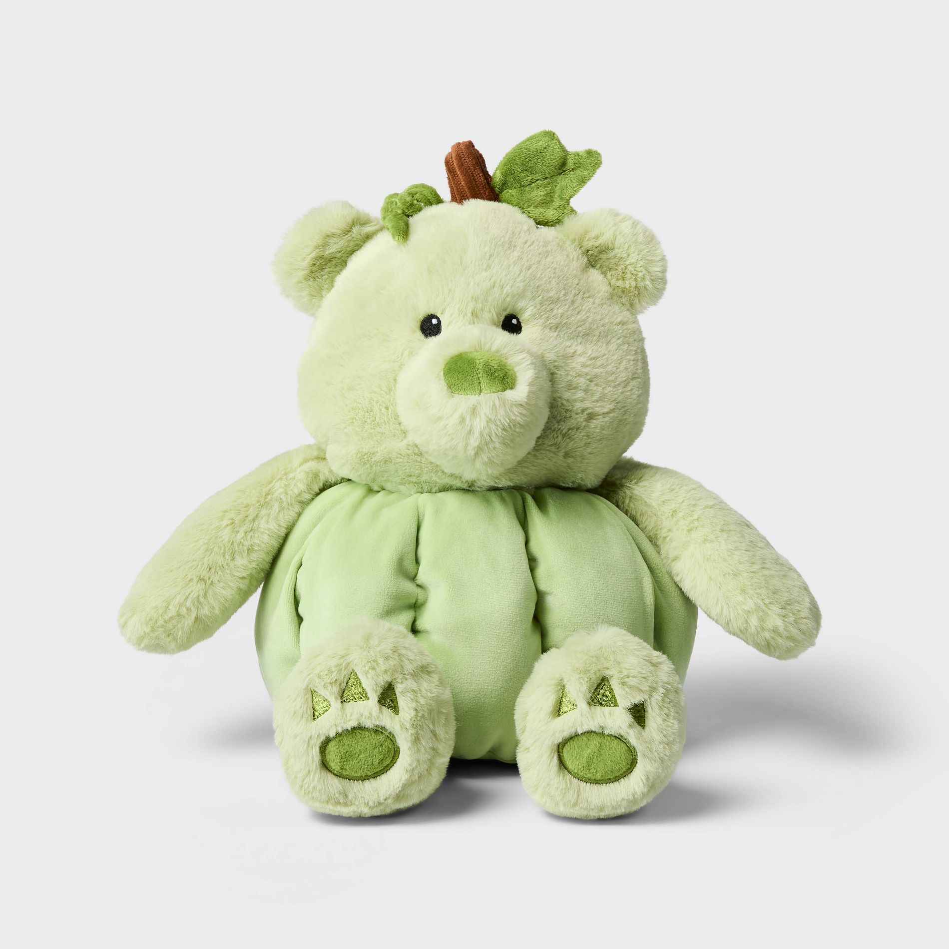 12'' Pumpkin Bear Stuffed Animal Green - Gigglescape™