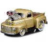 1949 Ford F1 Pickup Truck Gold Metallic 1/64 Die Cast Model Car by Muscle Machines - 2 of 3