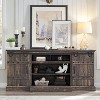 SinCiDo Farmhouse TV Stand for Up to 85" TVs, Rustic Entertainment Center w/Sliding Barn Door, Media Console w/Storage Cabinet - 3 of 4