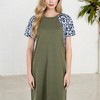 Anna-Kaci Women's Short Sleeve Leopard Print Raglan T-Shirt Dress with Relaxed Fit - 4 of 4
