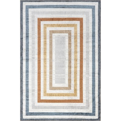 Nuloom Alienor Geometric 3x5 Machine Washable Accent Indoor Area Rug for Living Room Bedroom Dining Room Entryway Kitchen, Multicolor/Ivory