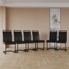 Sapphtopaz Modern Simple High Back Dining Chairs, PU Faux Leather Kitchen Chairs with C-shaped Tube Plating Metal Legs for Dining Room - 2 of 4