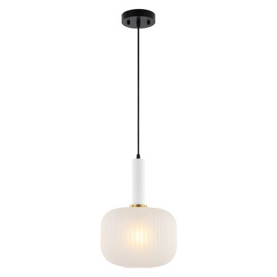 Naois Sleek White Glass LED Pendant Light